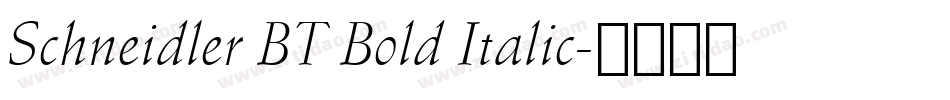 Schneidler BT Bold Italic字体转换